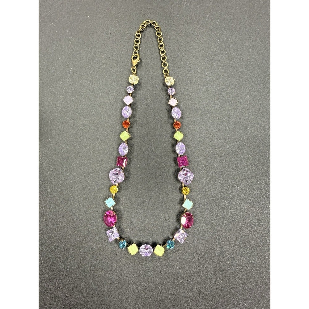Sorrelli Tennis Necklace - purple, green, blue, pink, yellow and orange stones